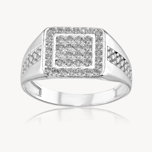 Anillo Cuadro Micropave Doble Churumbela 5.0gr