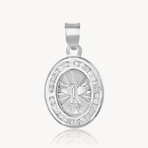 Dije Medalla Espiritu Santo Oval Lineas DP021