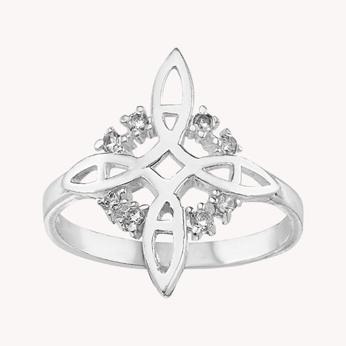 Anillo Nudo de Bruja Con Piedra PA043