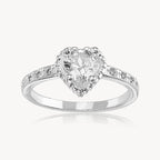 Anillo Solitario Corazon Con Piedras 2.5gr