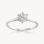 Anillo Solitario Delgado Con Pestaña 1.5gr
