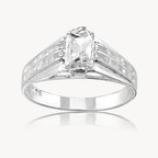 Anillo Solitario Rectangular 2.0gr
