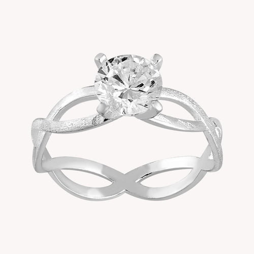 Anillo Solitario Ondas PA011