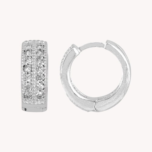 Arracada Huggie Doble Churumbela PW021