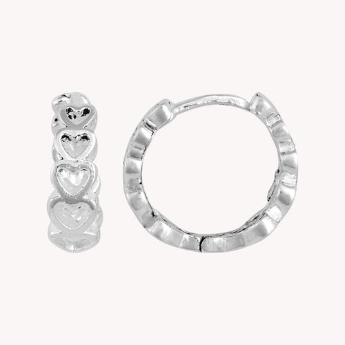 Arracada Huggie Corazónes PW026